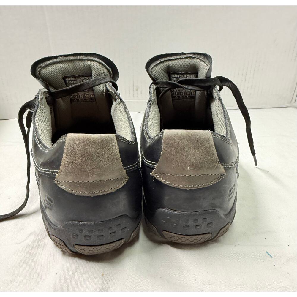 SKECHERS  LEATHER CASUAL SNEAKERS Mens size 12 color black SN 62861 - Picture 8 of 13